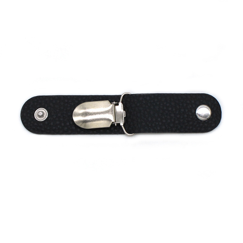 Leder Hut Clip Befestigungs Klammer Reise Kopfbedeckungs Halterung mit Druckknopf - Schwarz