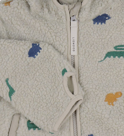 Liewood Fleecejacke m. Ohren - Mara - Dinosaur/Mist Stickerei