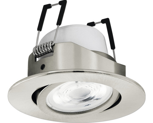 LED Smart Light Inbouwspot, Dimbaar, 5W, 400 lm, CCT RGB, Ø 8,8/6,8 cm, Nikkel/Mat, 230V - Compatibel met SMART HOME van hornbach