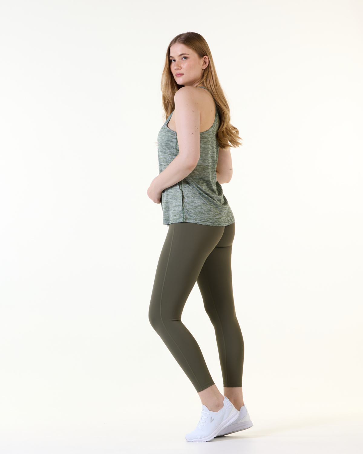LEVITY Essential Marl Tank Top Green Ivy Marl