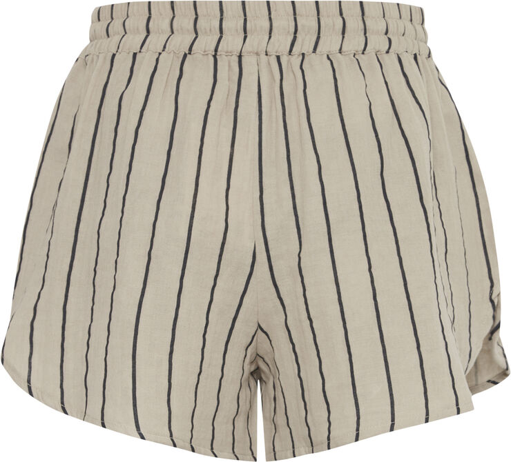 ICHI IAFOXA STRIPED BEACH SHO Doeskin/black stripe