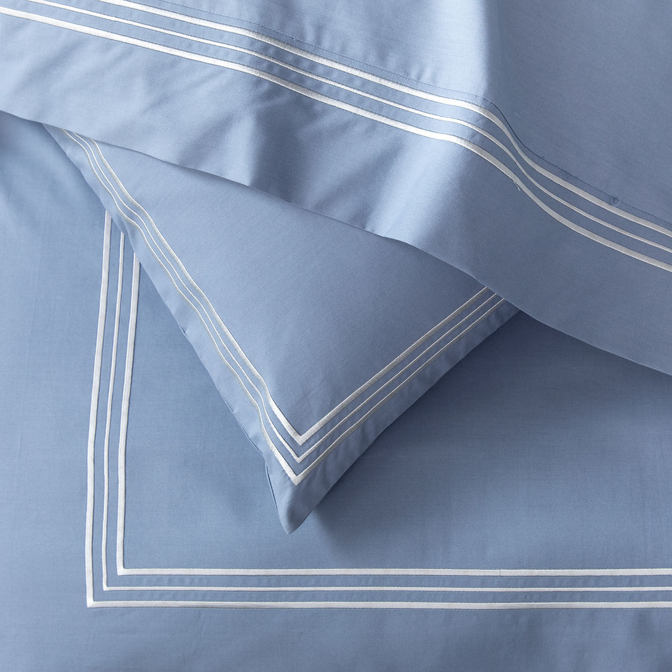 Perle de Coton Parure housse de couette 100% Percale de Coton Leela jean/argenté