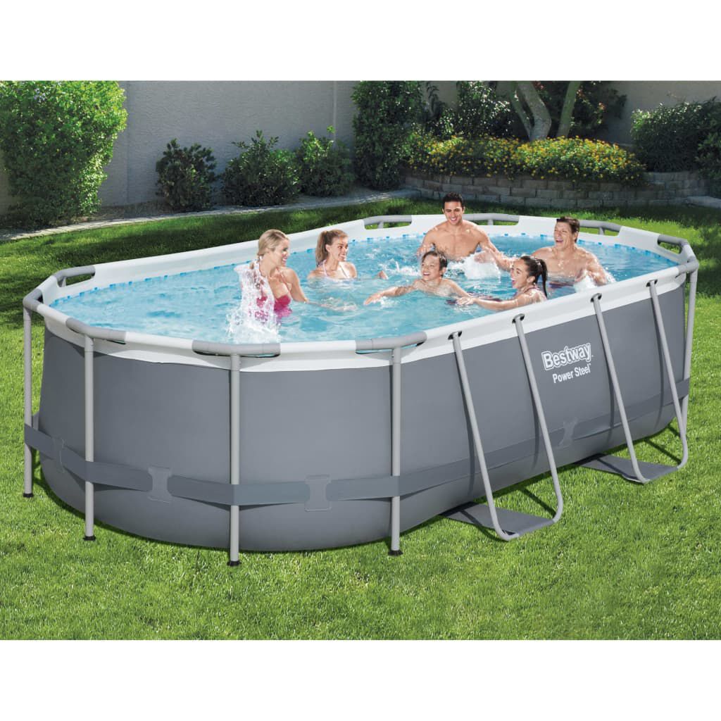 Bestway Power Steel Oval Bovengronds Zwembad met Accessoires, 427x250x100cm