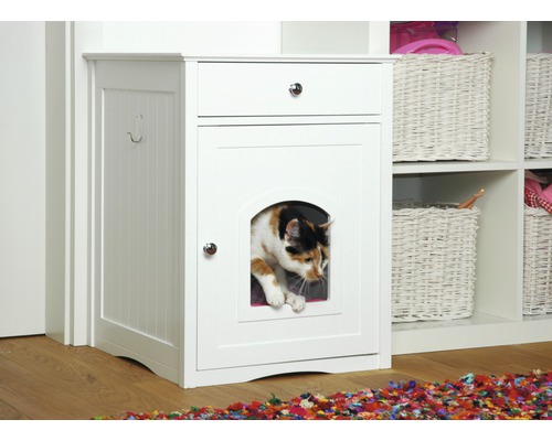 Kattenkast Mohrle met lade 52x48x63 cm wit