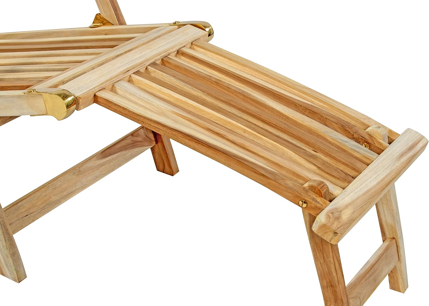 SAM Teak Holz Deckchair, Liege-Stuhl, verstellbar, geschliffen, robuste Garten- Balkon- Sonnenliege, Liegekomfort