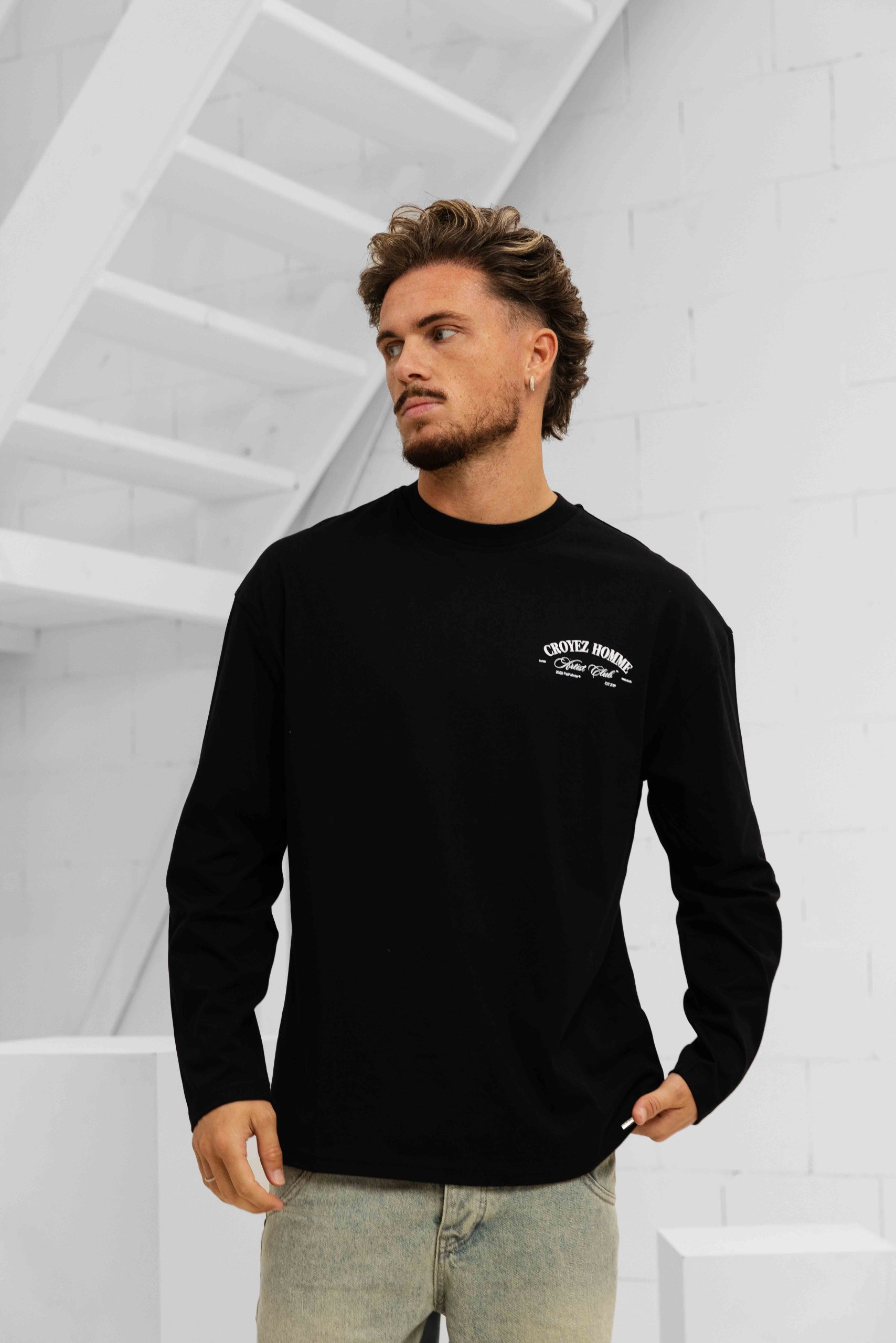 Croyez Artist Club Longsleeve T-Shirt Heren Zwart