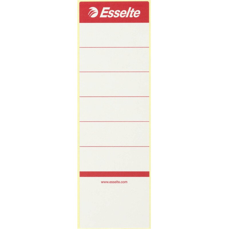 Etiquette autocollante pour classeur à levier dos de 7,5 cm 60 x 190 mm Esselte blanche - Sachet de 10