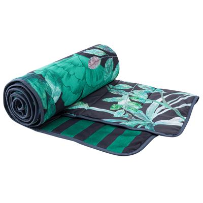 Édredon velours feuillage exotique