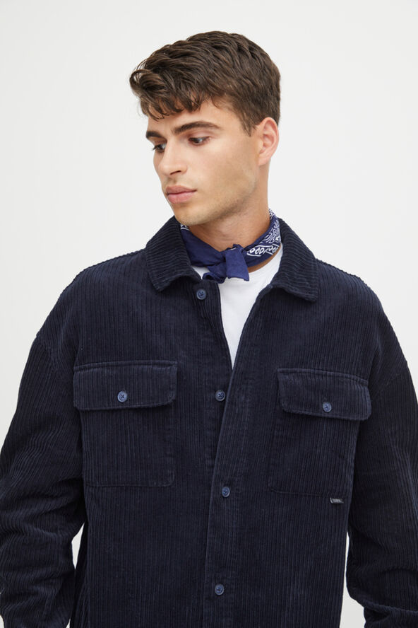 Casual Friday CFAUGUSTO 0090 corduroy overshirt Dark navy