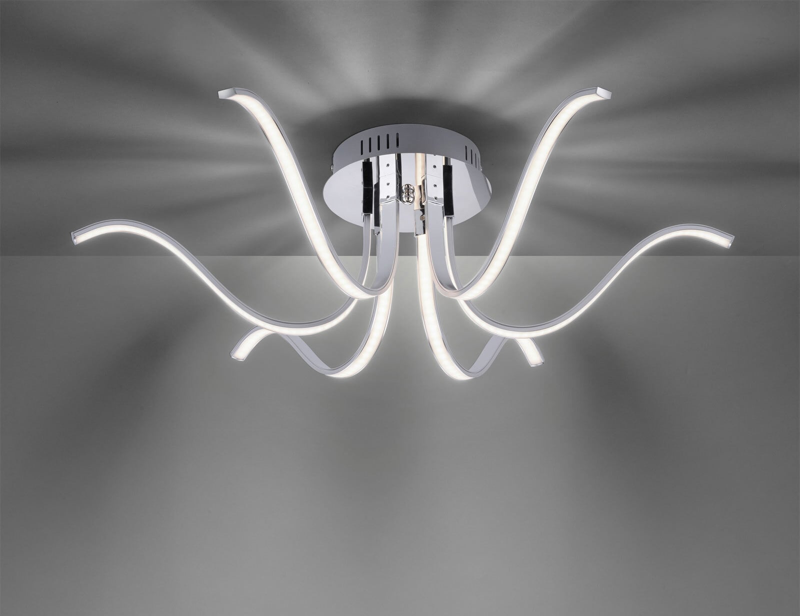LED-Deckenleuchte Valerie 67x21 cm chromfarbig