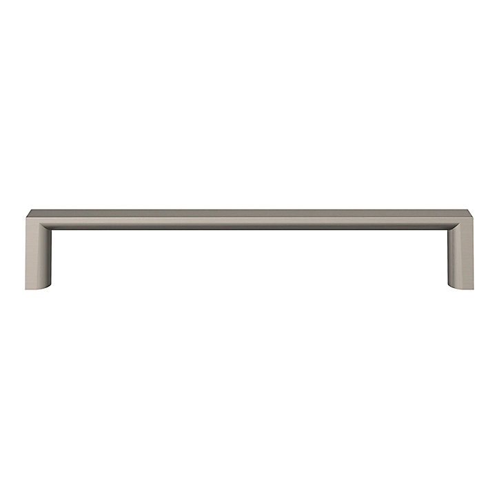 Poignée de meuble Droit GoodHome Dotz effet nickel satin gris l.169mm x l.12mm x H. 27mm entraxe 160mm