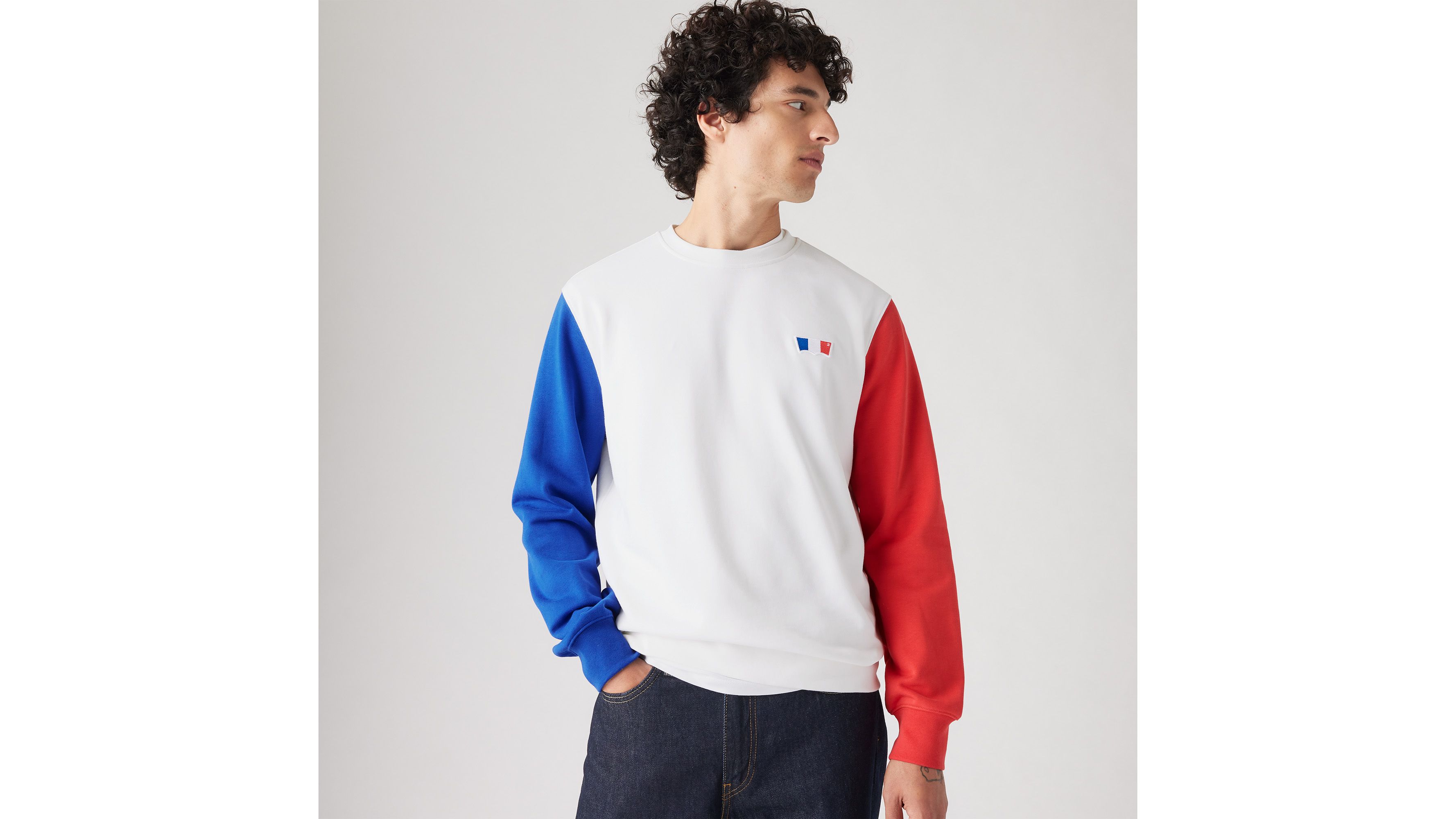 Sweat-shirt col rond Original Housemark - Bright White French Terry - Multicolore
