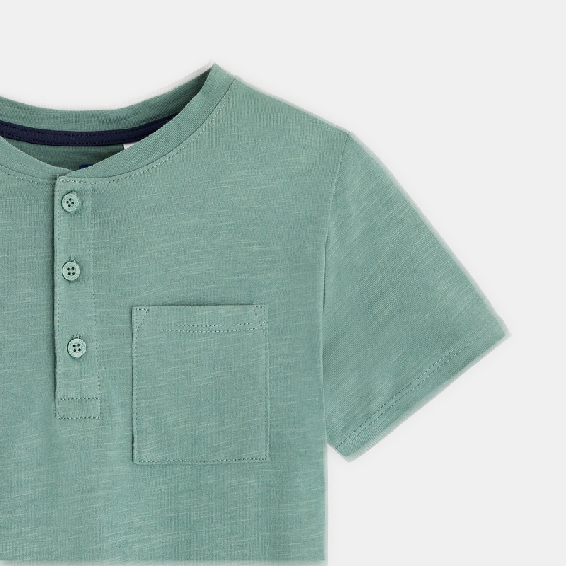 T-shirt tunisien uni vert garçon