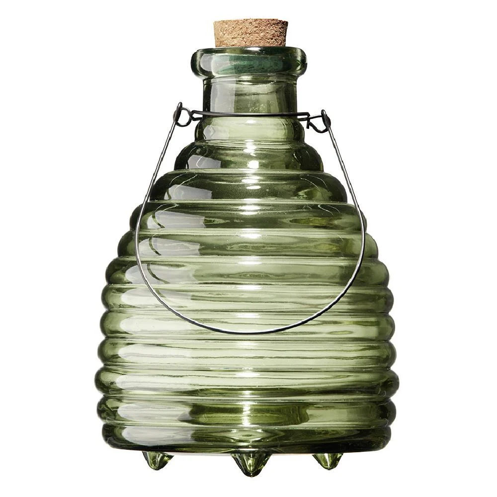 Piège à guêpe en verre strié Ø15xH35cm