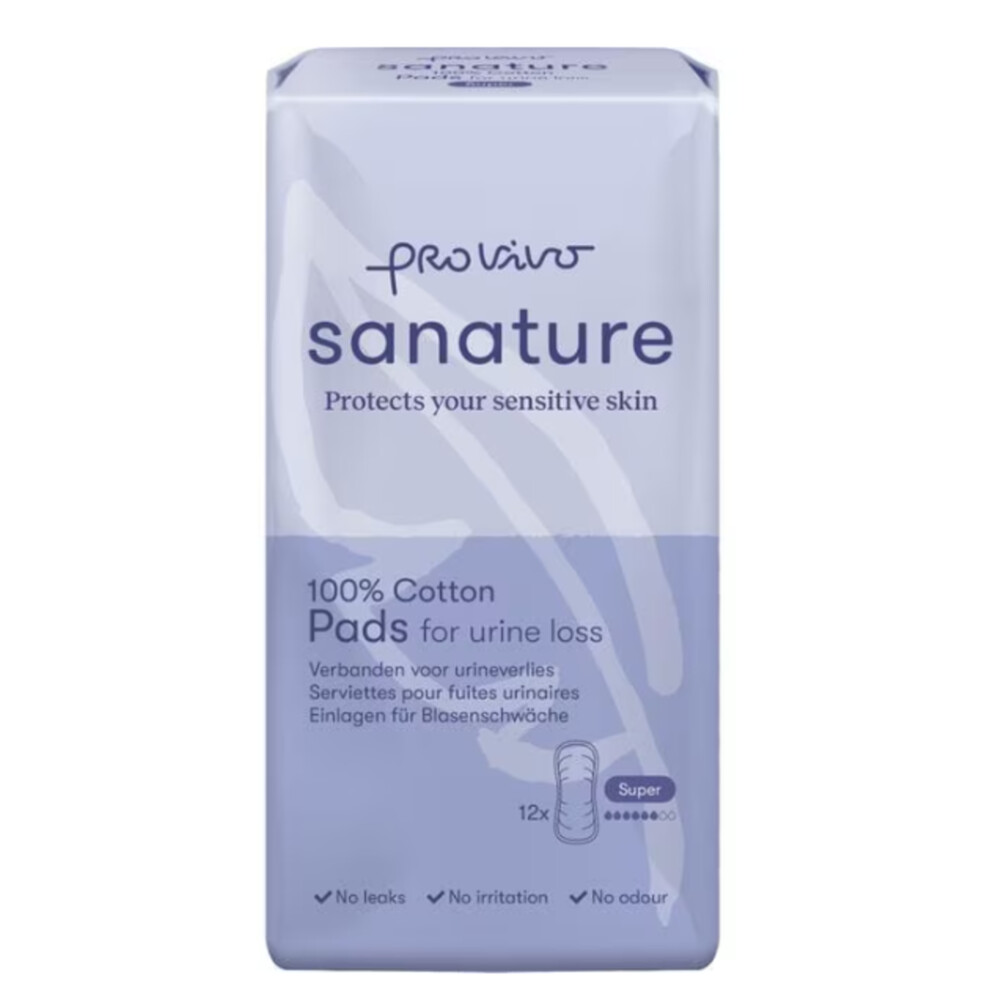Sanature Pro Vivo 100% Katoenen Incontinentieverband Super12 stuks