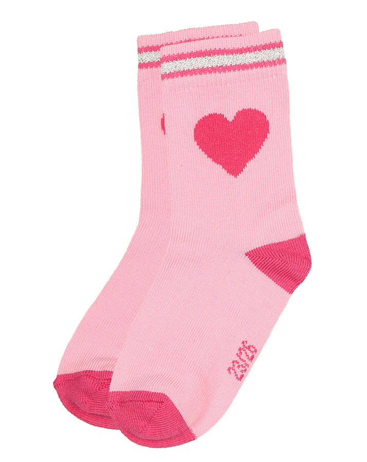 Socken PINKES HERZ 4er-Pack in pink/graumeliert