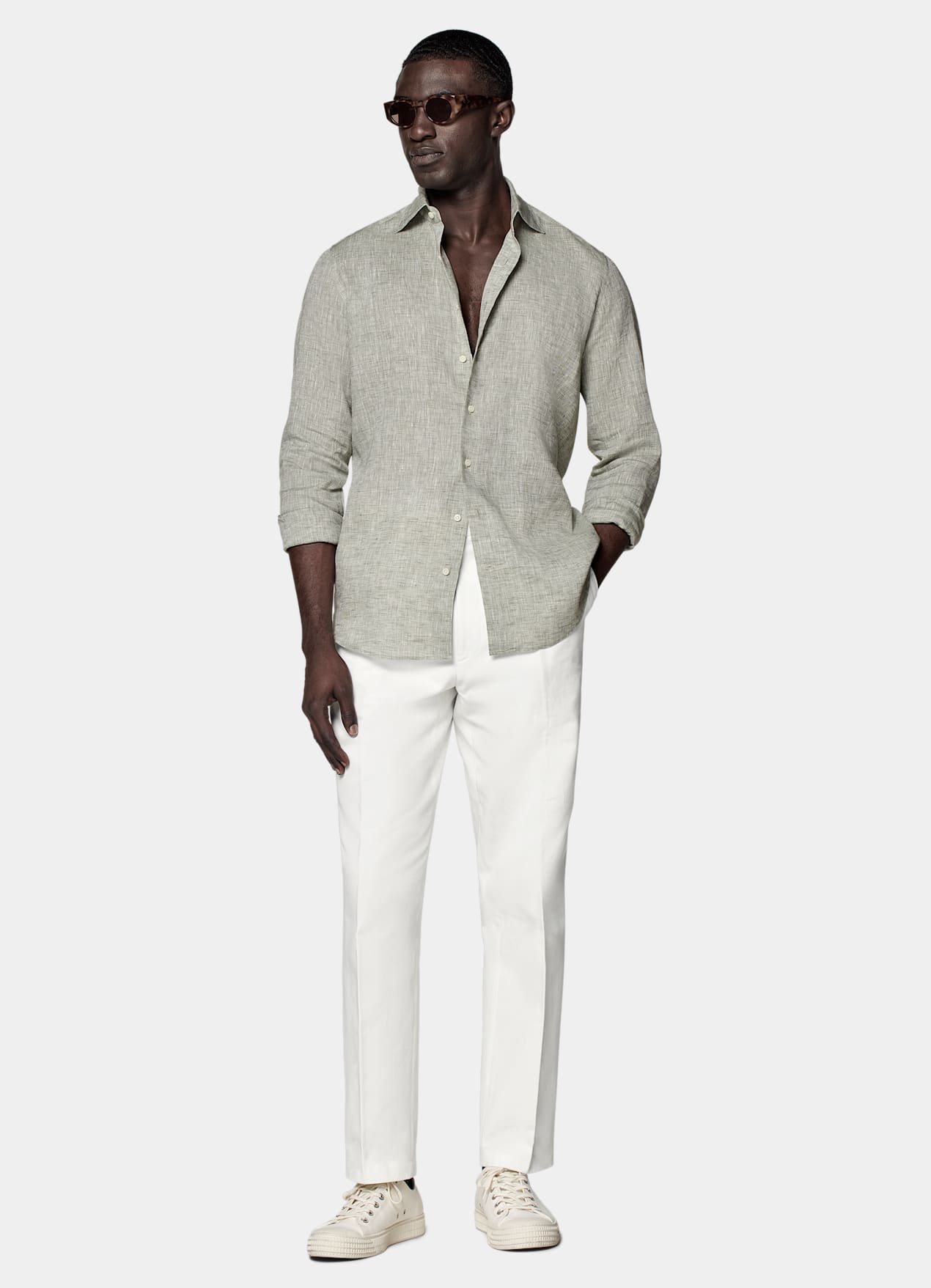 Chemise coupe Tailored vert clair