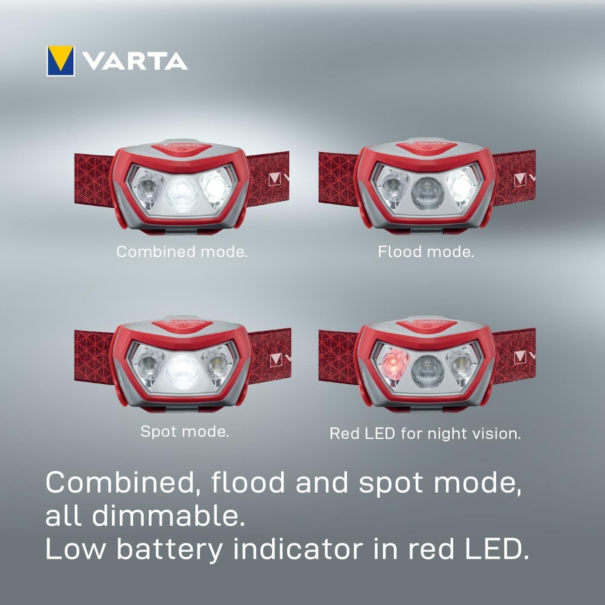 Varta Outdoor Sports H20 Pro Pannlampa 200 lm Röd