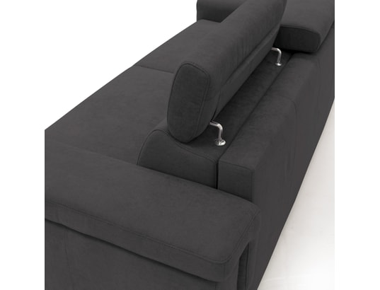 DIVANI.STORE - Canapé lit giunone matelas h18 cm noir 3 places