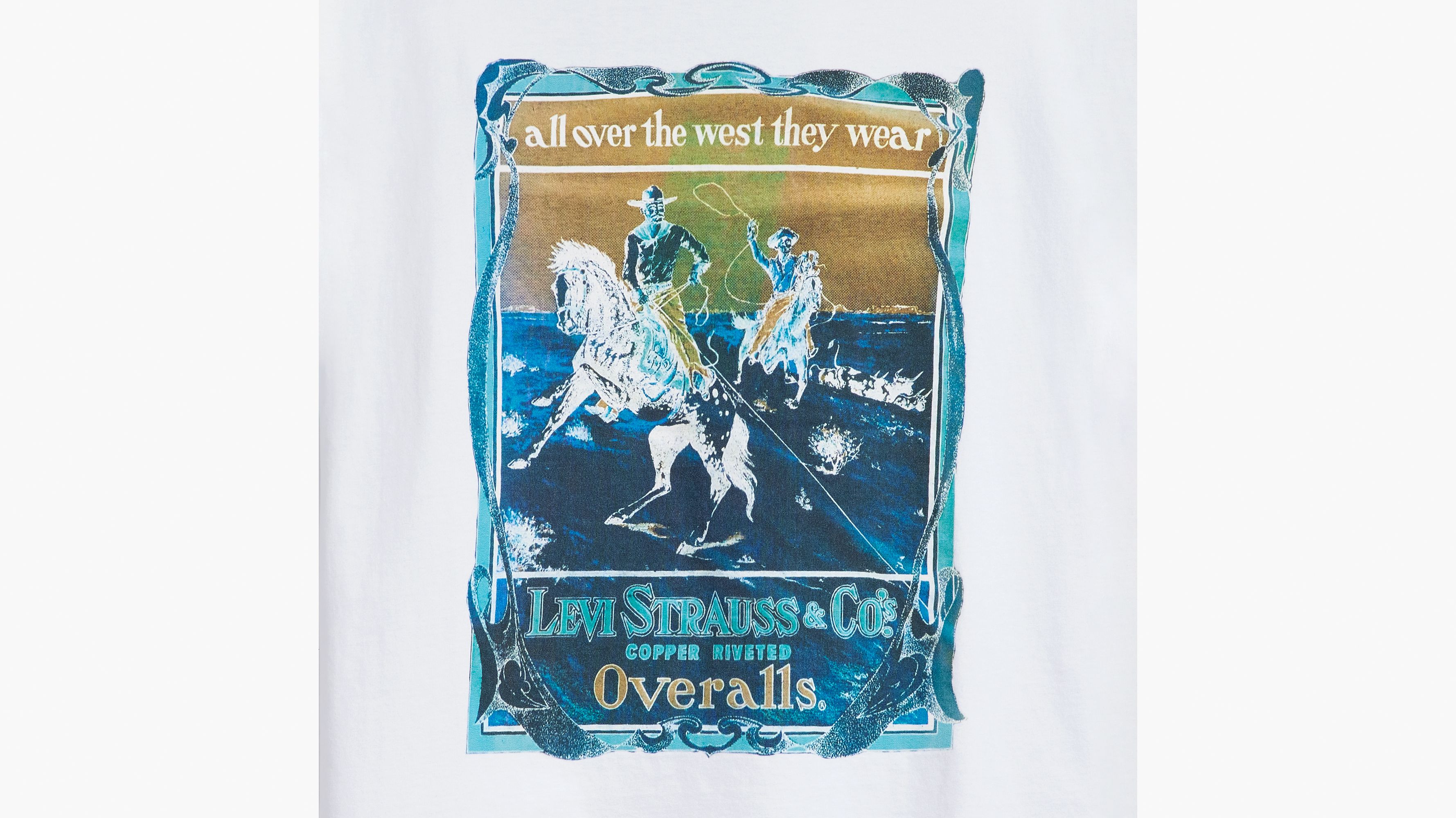 T-shirt graphique vintage - Western Cowboy White+ - Blanc