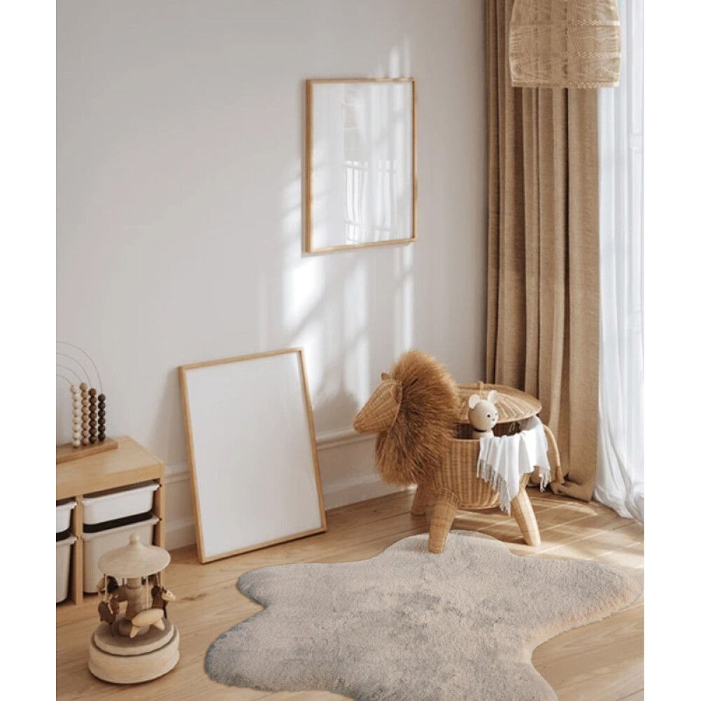 GULVTEPPE SUPERSOFT HAPPY SHAPE GRÅBEIGE