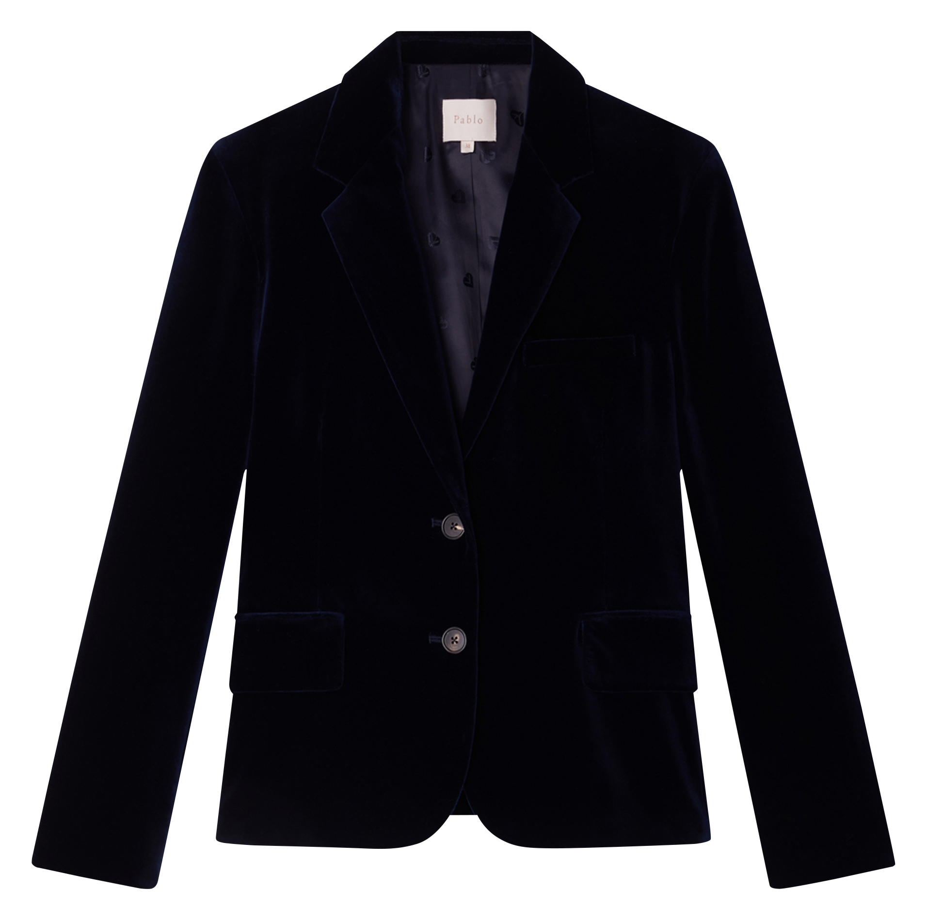 MEGANE - Veste courte en velours de coton| Bleu