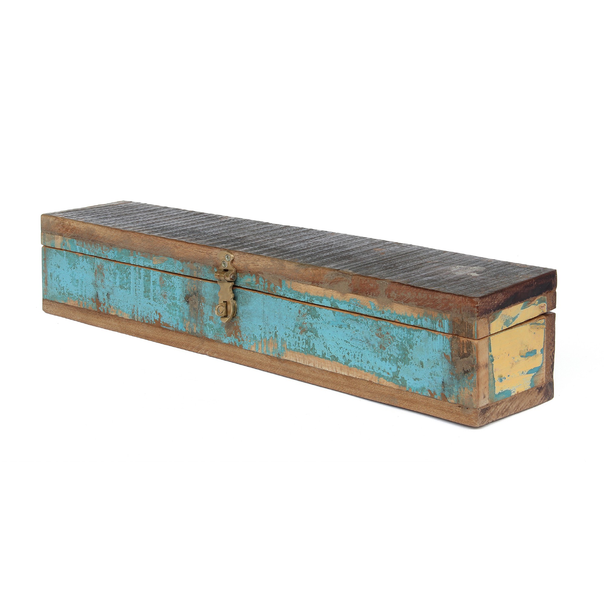 Box mit 6 Fächern, aus recyceltem Holz, B 56 cm, H 10 cm, T 10 cm von fischer's lagerhaus