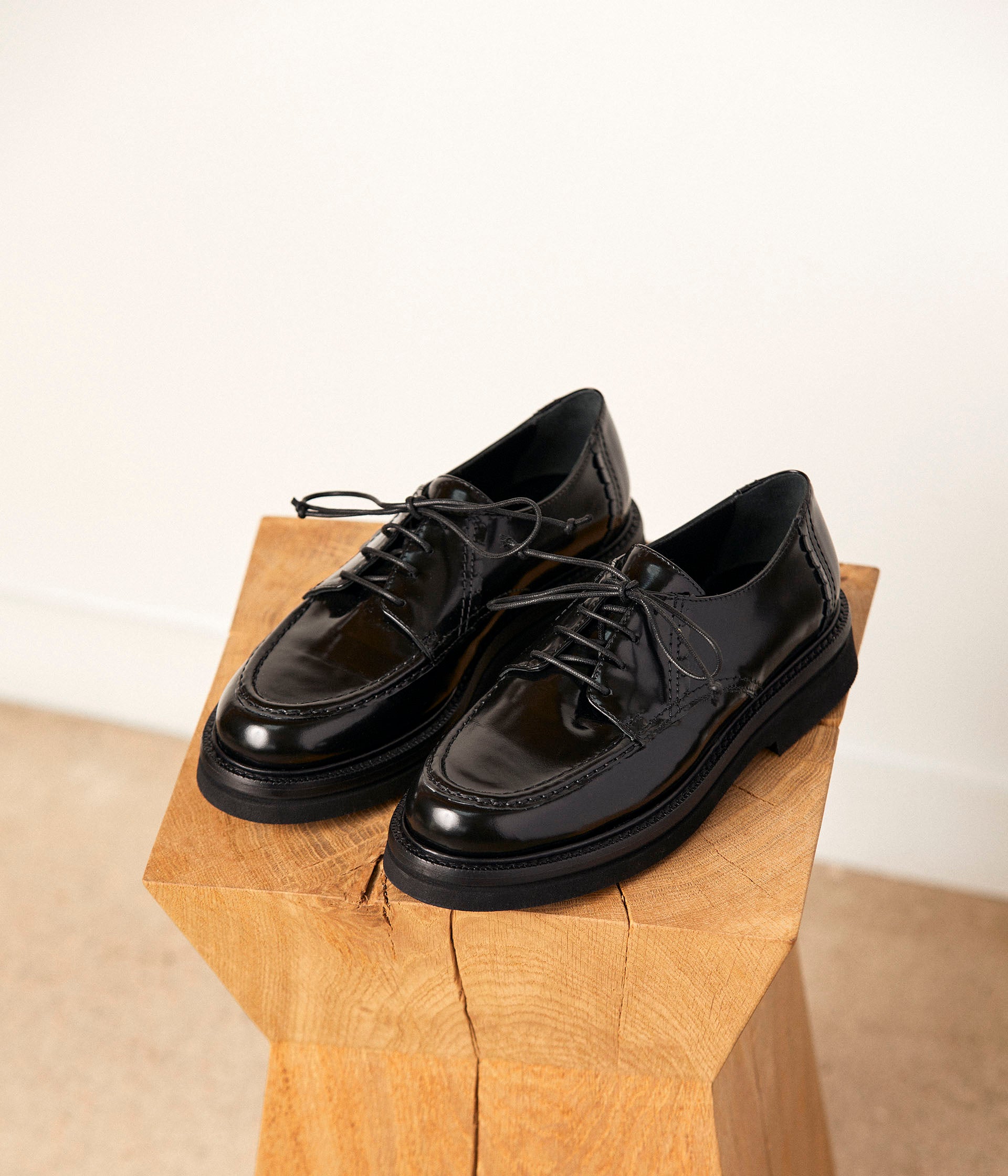 Derbies cuir noir Abelia