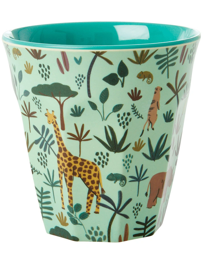 Melamin-Becher JUNGLE ANIMALS MEDIUM in grün