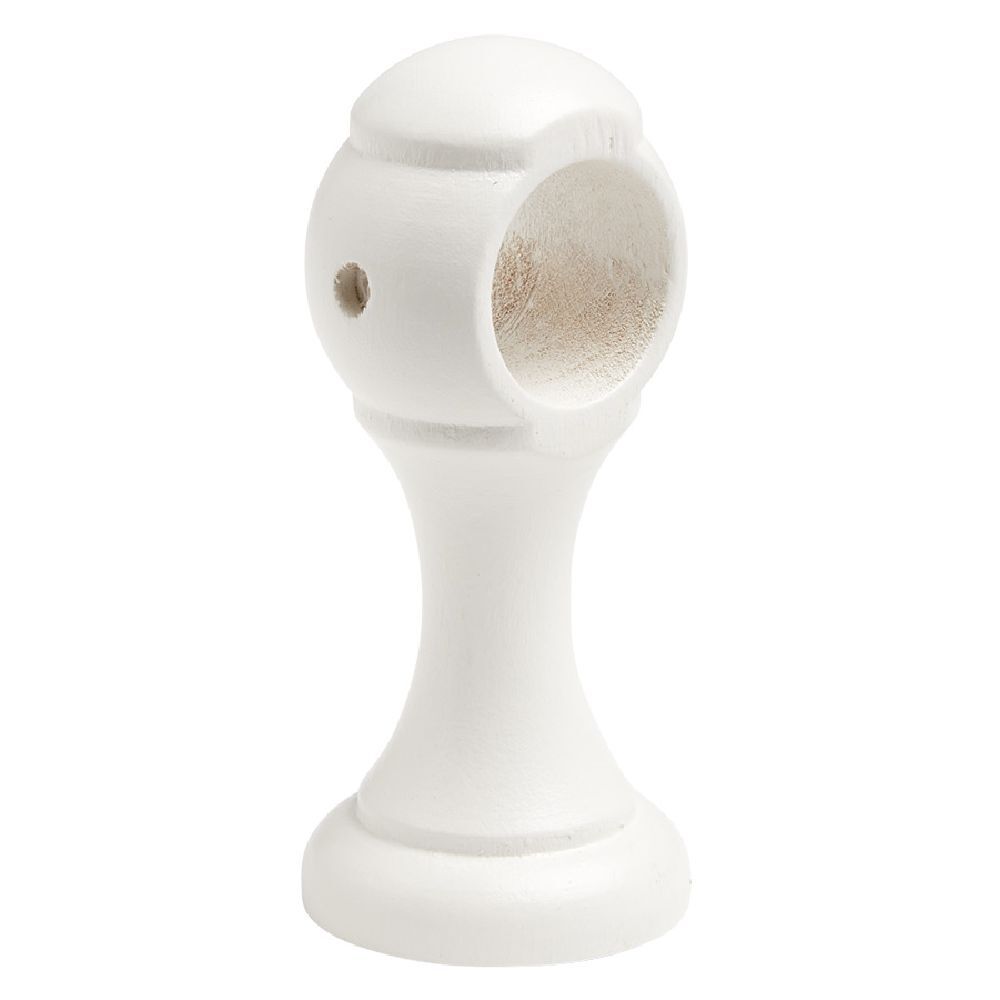 Support de tringle moyen à oeil en bois certifié FSC® Blanc Ø28 mm