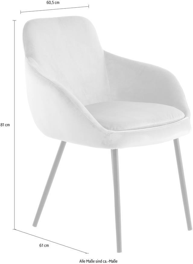 Kayoom Polsterstuhl »Stuhl Cobain 825 2er-Set, einfarbiges Design, minimalistisch gestaltet« (Set) 2 Stk.samtweicher Bezug, weiche Polsterung für ein gemütliches Sitzgefühl