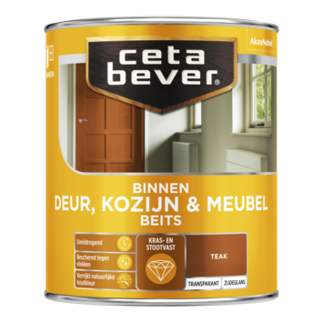 CetaBever Deur, Kozijn & Meubelbeits zijdeglans transparant teak 750 ml