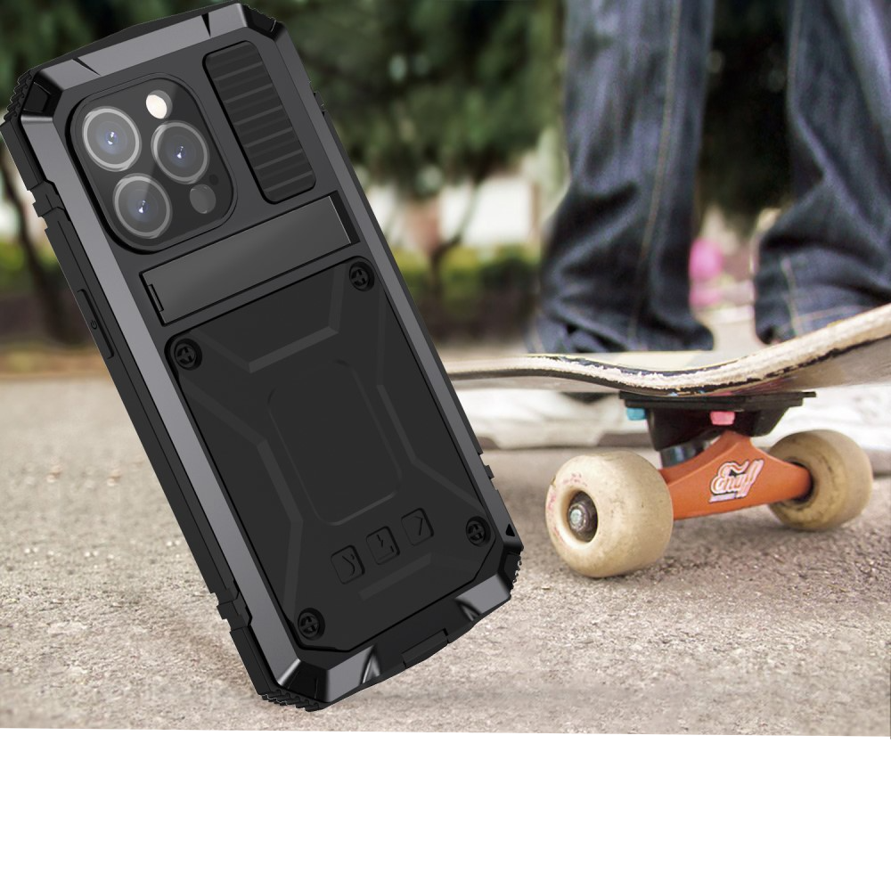 iPhone 15 Pro Max Hybrid Hardcase Hülle   Kickstand Aufsteller - Schwarz