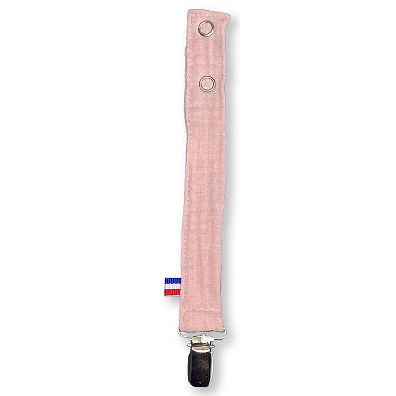 Papate Attache Tétine en Coton Bio Teddy rose - 17x2 cm