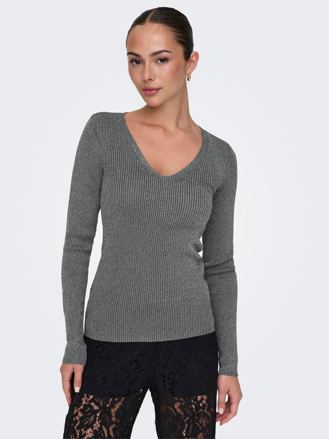 JDYBODILLA Strickpullover Gunmetal