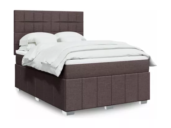 Sommier à lattes de lit avec matelas Marron foncé 140x190 cm