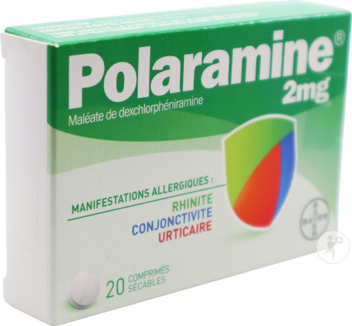 Polaramine Maléate De Dexchlorphéniramine Manifestation Allergiques 20 Comprimés Sécables 2mg