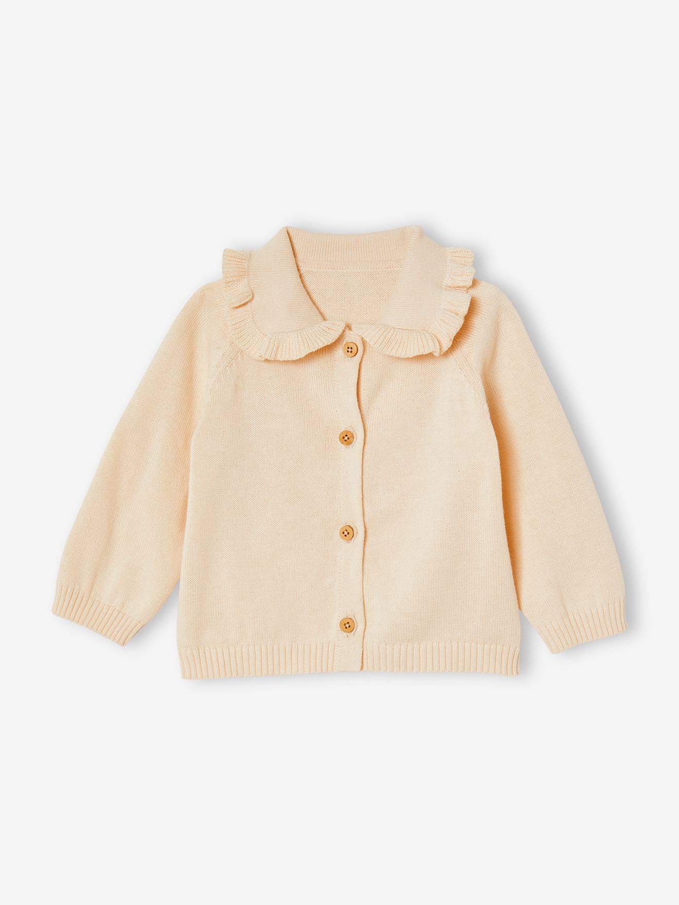 Conjunto de 3 peças: casaquinho + calça tipo bloomer + meias lisas rosa claro para recém-nascido