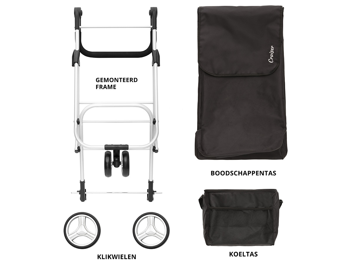 Cruiser 3-Wheel 58 liter boodschappentrolley met koeltas