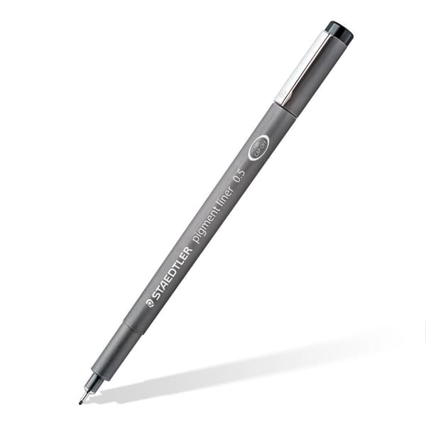 Tusj Pigmentliner 6 stk Forskjellige tykkelse svart Staedtler