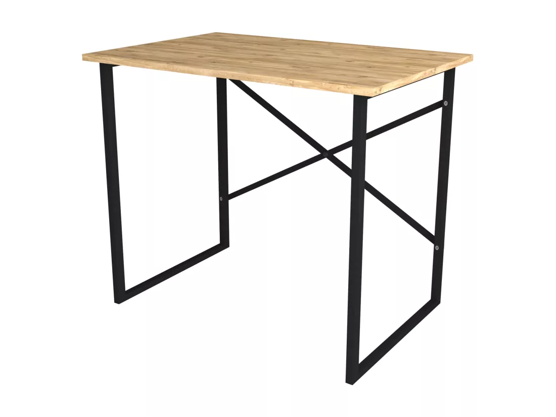 Bureau Tjeldsund 75 x 90 x 60 cm effet chêne / anthracite [en.casa]