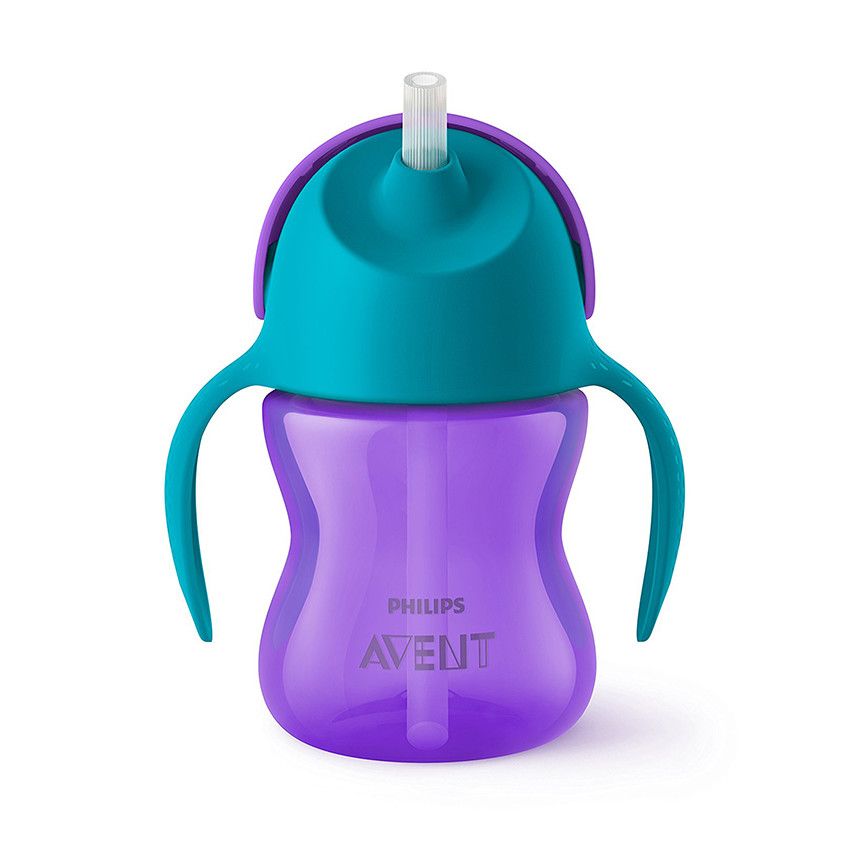 Tasse à paille 200 ml 9m+ - Violet - Doré