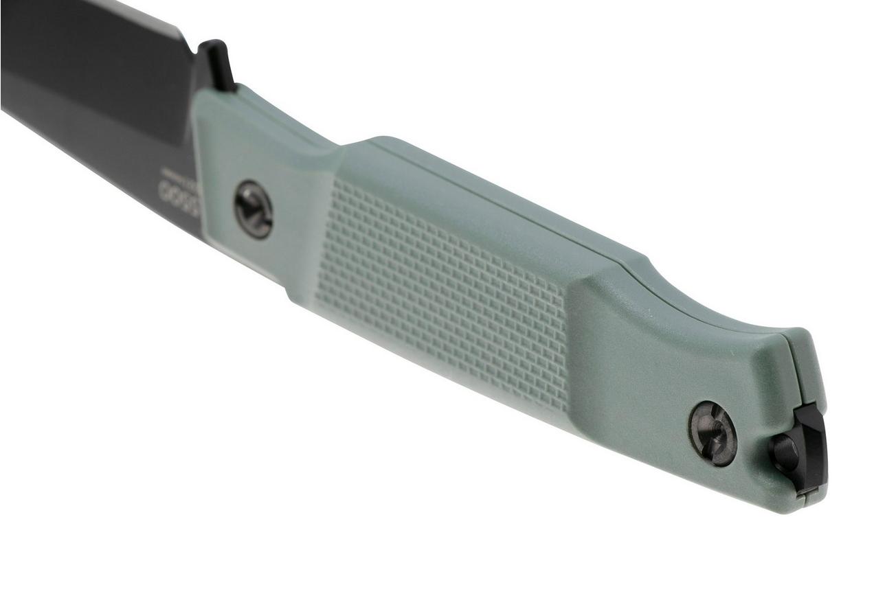KA-BAR Apex 5500 Blackwashed D2, Grey-Green GFN, vaststaand mes, Petr Janda design