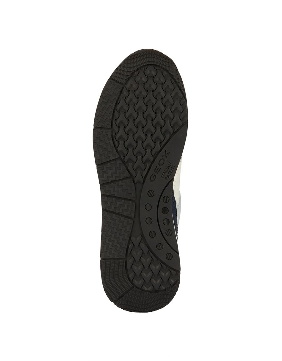 Baskets cuir blanc bleu