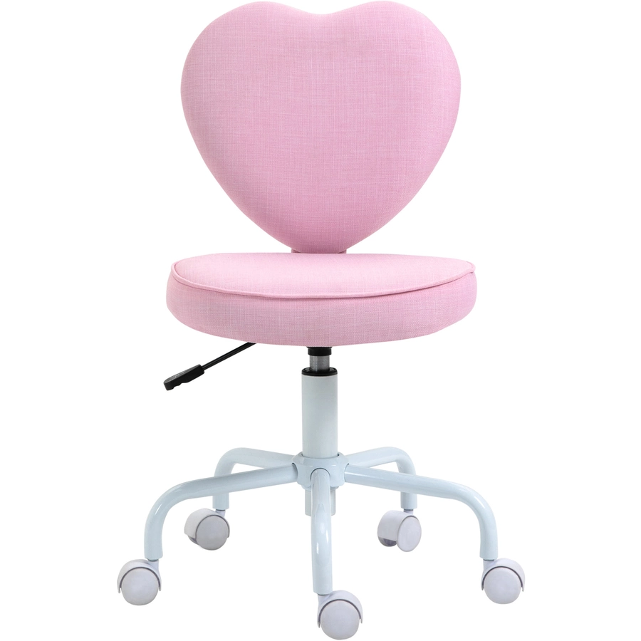 HOMCOM Schreibtischstuhl in Herzform rosa