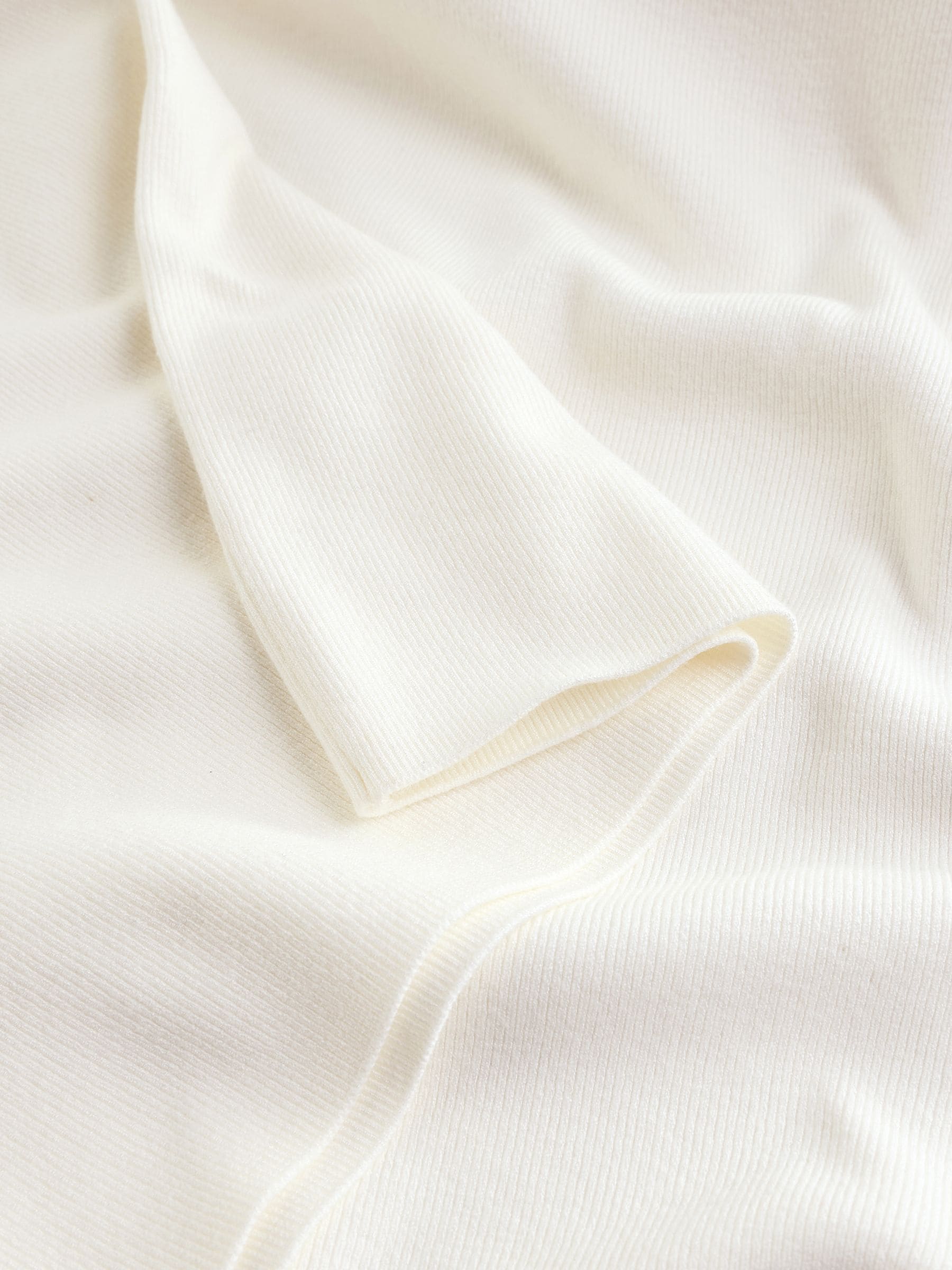 Ecru wit - Relaxed Fit Premium middelzwaar gebreid poloshirt met korte mouwen