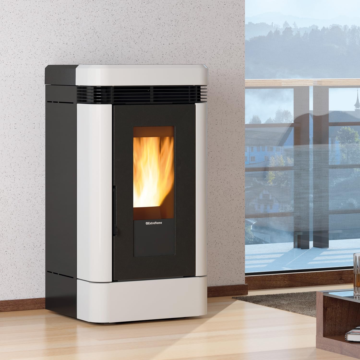 Extraflame 1283251 Lucia Plus Pelletofen Weiß/A+