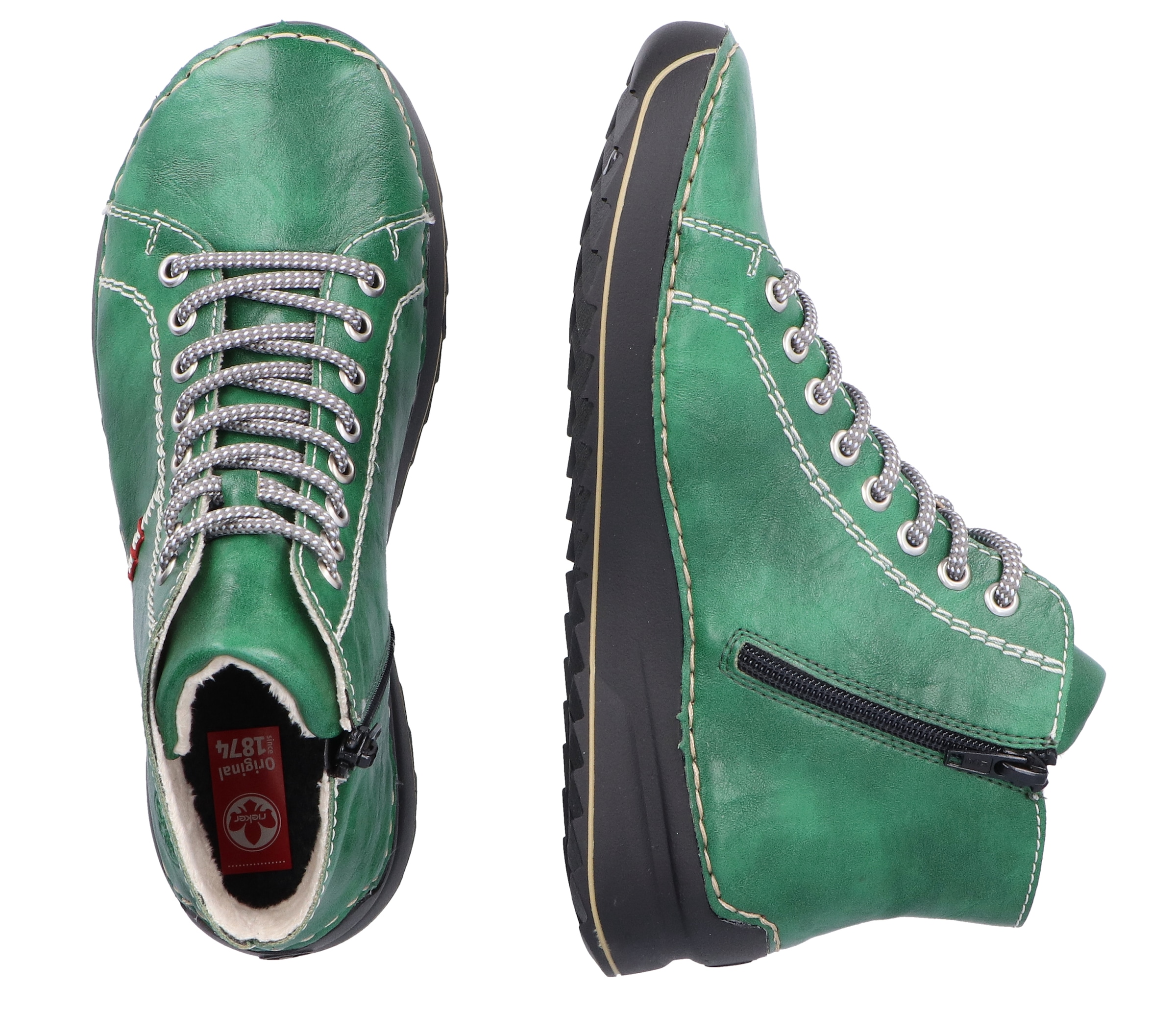 Rieker Schnürboots  Schnürstiefelette, High Top Sneaker, Plateauboots mit Profilsohle