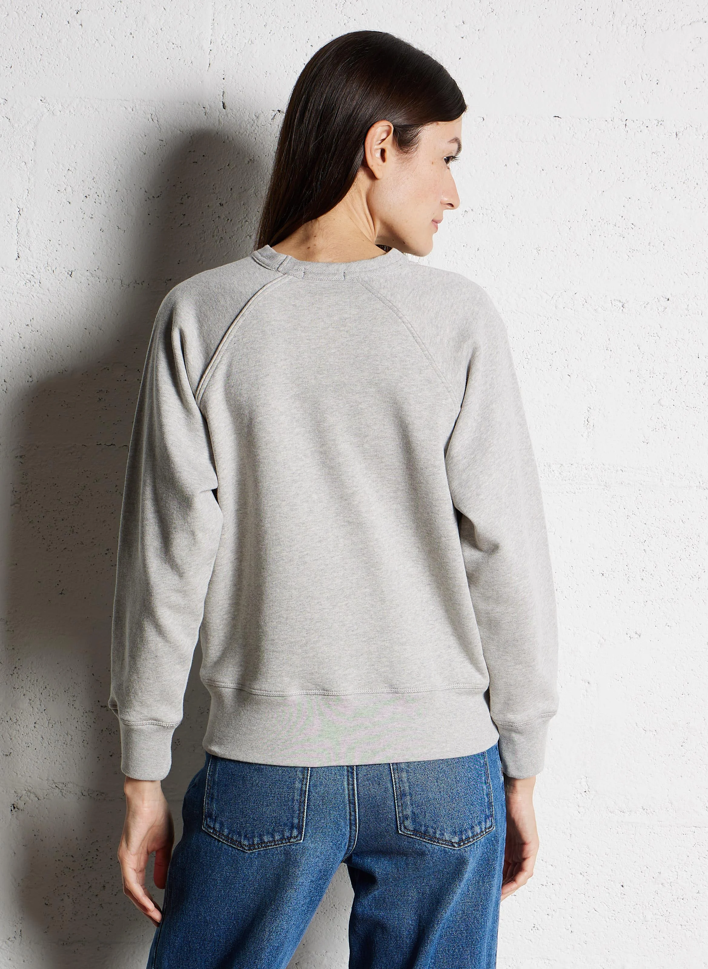 PASCAL - Sweat droit col rond en coton bio | Gris