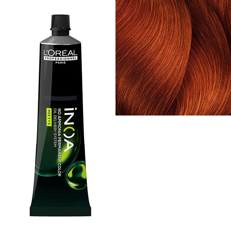 Coloration sans ammoniaque Inoa 6.46 blond foncé cuivré rouge